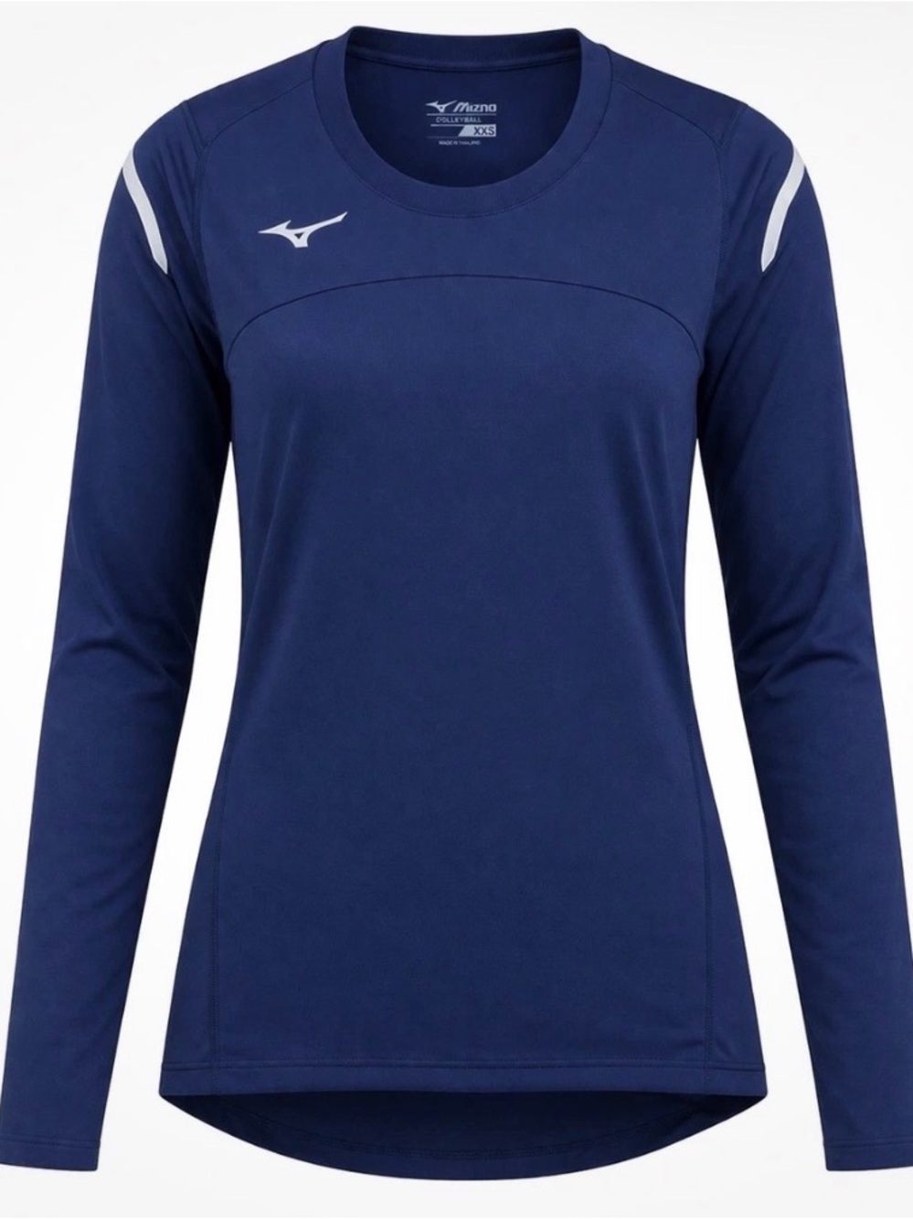 Mizuno Volleyball Navy Long-Sleeve Athletic Tee with Gray Accents